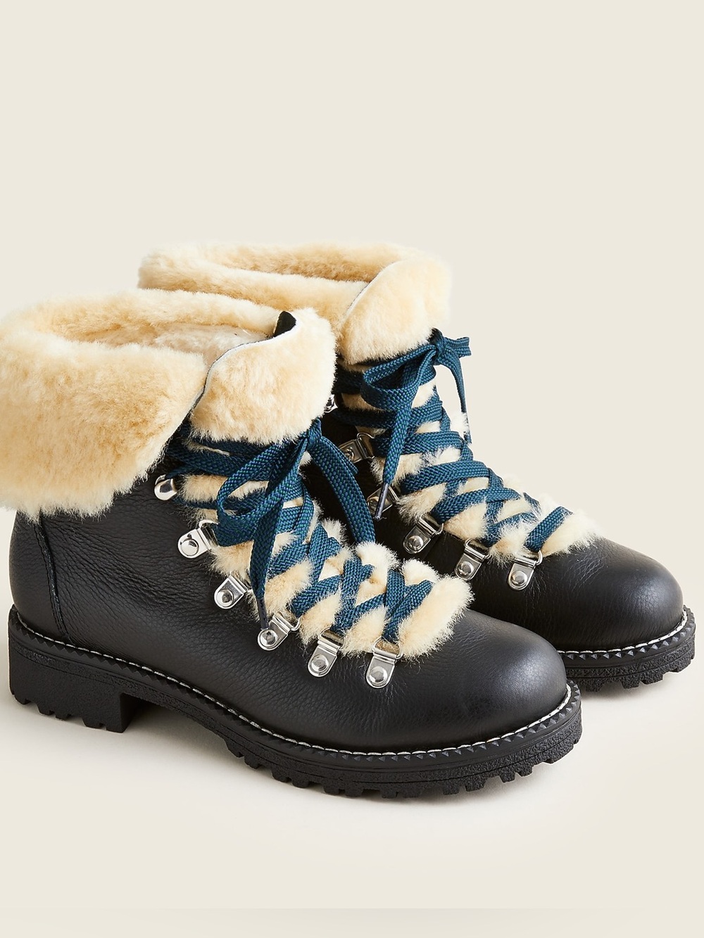 NWT J.Crew Nordic Black Leather Boots (9)